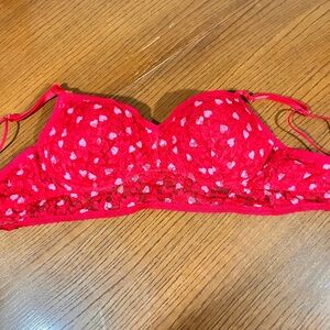 Victoria's Secret Red Heart Lace Bra
